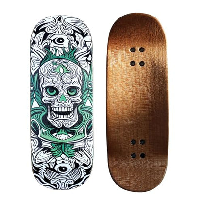 NOAHWOOD NW14.0 Fingerboard Complete (Short Nose Short Tail Deck 98x35.5mm 5-Layer Color Maple Pro concave Design Mini Skateboard Deck) +Pro 36mm Hex Mint Truck + Beige ii Wheel (White fingersoul)