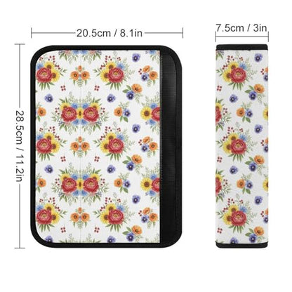 2PCS Floral Butterfly Wildflowers Seat Belt Shoulder Pad Soft Padded Harness Pads Strap for Adults and Children, All Vehicles, Anti-Slip Pad - color: Pattern 748