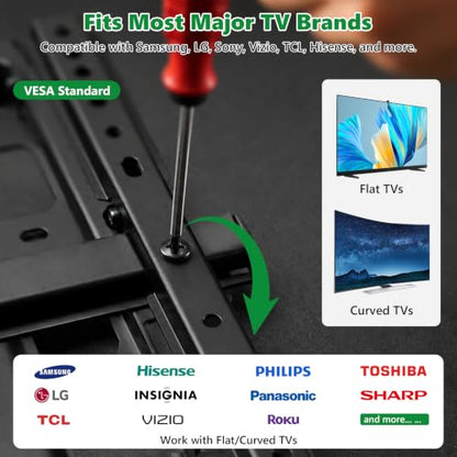136Pcs Universal TV Mounting Hardware Screws Kit Set M4-M8 | With Spacers & Washers, Compatible with Samsung LG Vizio Sony TCL Curved TVs, Carbon Steel Black, Organized Storage Case - color: 136PCS Black