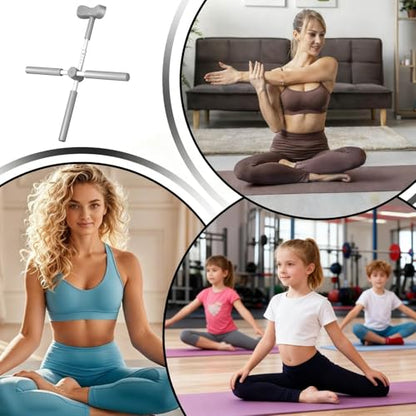 Back Stretcher Yoga Stick Upper Body Alignment Stretching Bar | Exercise Cross Stick for Home Apartment Bodybuilding Fitness Workout After Sports - color: Gray