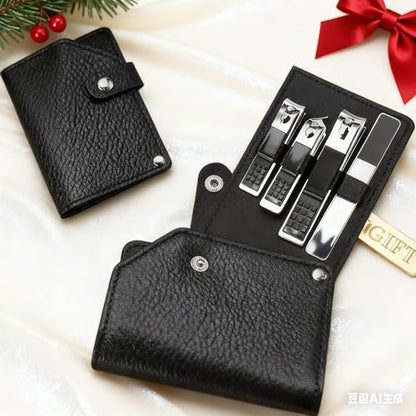 Nail Clippers Set - 4 Pcs Professional Nail Care Kit with Case, Portable Grooming Tool for Men & Women,Great Christmas Gift,Stocking Stuffers Ideal
