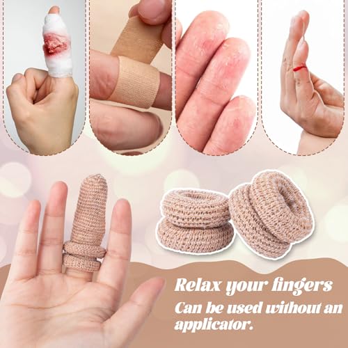 15pcs Cotton Finger Cots, Elastic Finger Sleeve, Skin Color | Anti-Slip, Breathable Finger Protectors, for Construction, Gardening, Kitchen, Carving