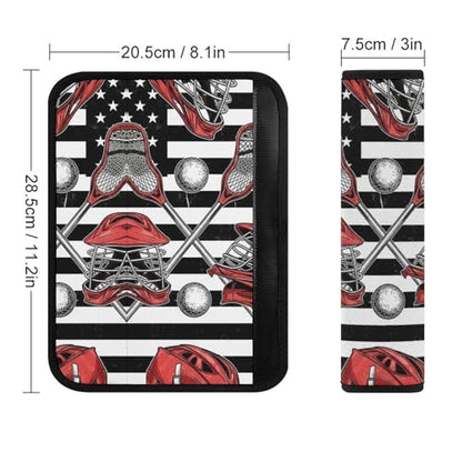 2 Pack Lacrosse American Flag Seat Belt Cover Universal Fit Seat Belt Cushion for Kids, Stroller Pushchair High Chair, Neck and Shoulder Support - color: Pattern 1070