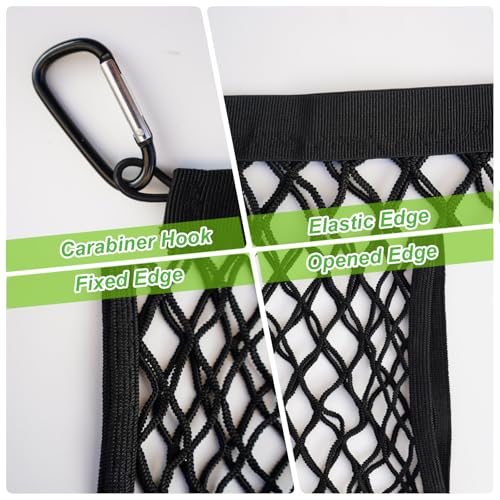 Helmet Holder for Sport Backpack,Backpack Accessories Mesh Storage Bag,Added External Elastic Storage Net for Backpack,4 Carabiners Attaching to Backpack to Carry Helmet and Accessories