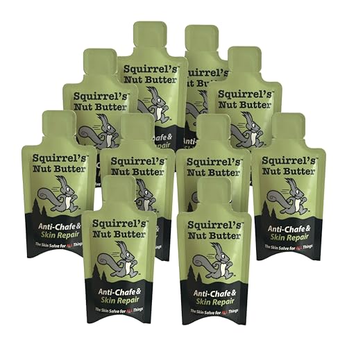 Squirrel's Nut Butter Anti Chafe Adventure Packet | Compact and All Natural Chafing & Skin Care for Athletes, Runners & Adventurers | Thighs, Arms, Pack Straps & More, Original, 9ml - size: 0.03 Fl Oz (Pack of 10)