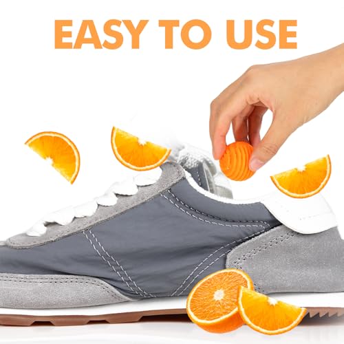 Xcleen Shoe Deodorizer Balls Citrus 6 Pack, Natural Essential Oil Long Lasting Sneaker Odor Eliminator, Small Spaces Air Freshener for Car Gym Bags, Drawers and Locker - size: 1 Count (Pack of 6)