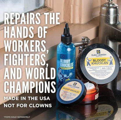 Duke Cannon Bloody Knuckles Hand Repair Balm, 5 oz (Pack of 2), Unscented | Heavy-duty hand repair balm deeply moisturizes dry, cracked hands without leaving a greasy residue. - size: 5 Ounce (Pack of 2)