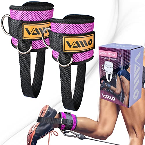 VAIIO Ankle Straps for Cable Machines,Adjustable Comfort fit Neoprene, Reinforce Double D-Ring - Premium Ankle Cuffs to Improve Abdominal Muscles, Lift The Butts, Tone The Legs for Men & Women - color: Purple