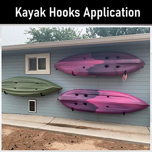 Kayak Storage Hook, Heavy Duty Steel Kayak Storage Rack, Wall Mount Garage Hanger for Ladder, Canoe, Surfboard, Paddle Board