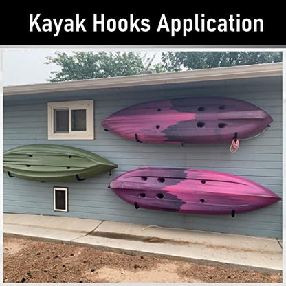 Kayak Storage Hook, Heavy Duty Steel Kayak Storage Rack, Wall Mount Garage Hanger for Ladder, Canoe, Surfboard, Paddle Board