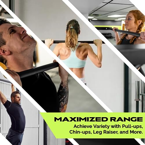 Rage Fitness Heavy-Duty Wall Mounted Pull Up Bar - 500 lbs Weight Capacity | Maintain Upper Body Strength & Core Stability | Space Efficient Steel Chin Up Black Bar for Home & Gym Versatile Workouts