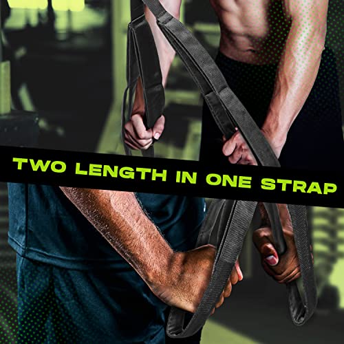 Yes4All Tricep Strap Cable Attachment 2-in-1 3D Mesh Neoprene Handles/ 2 Inches width for Different Exercises, Cable Crunch Attachment for Home Gym/Multi-Workout