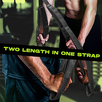 Yes4All Tricep Strap Cable Attachment 2-in-1 3D Mesh Neoprene Handles/ 2 Inches width for Different Exercises, Cable Crunch Attachment for Home Gym/Multi-Workout