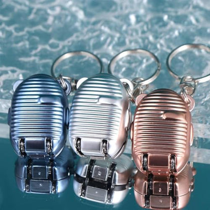 Stainless Steel Nail Clipper Keychain Suitcase Shape Nail Cutter Car Keyring Foldable Portable Repair Finger Tools - color: Silver
