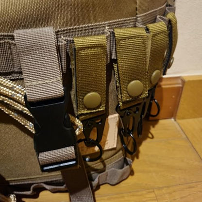 Azarxis Tactical Molle Key Ring Chain Gear Clip Key Keeper Keychain Nylon Belt Key Holder Carabiners Hanger Buckle Hook - color: Army Green - 4 Pack