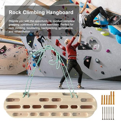 Rock Climbing Board Finger Strength Training Pull Up Bar Arm Training | Wooden Finger Strength Training Board Building Torso Strength for Indoor Practice Hangings Practice Climbing Training
