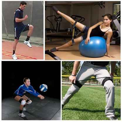 LOOEEL 2Pcs Fitness Thigh Straps Soft Neoprene Padded Fitness Leg Exercise Attachment Adjustable Thigh Resistance Belt for Machines Gym Workout Speed Exercise Taekwondo Football Running