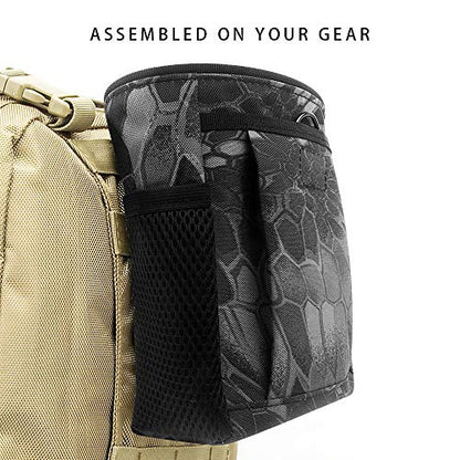 Drawstring Highend Rock Climbing Chalk Bag with a Carabiner Different Pockets for Climbing Bouldering, Gymnastics, Gym Pouch, Cross Fit and Lifting - color: black camouflage