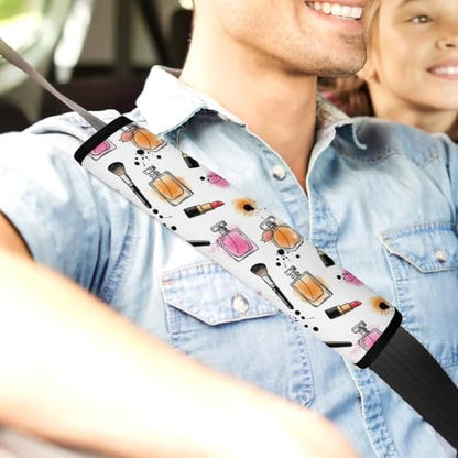 2 Pack Universal Fit Car Seat Belt Pad for Adult Use, All Vehicles, Perfume Lipstick Seat Belt Covers Cushion, Anti-Slip Pad - color: Pattern 395