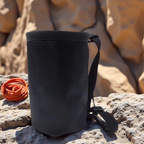 Chalk Bag for Rock Climbing, 840D Oxford Cloth Bouldering Chalk Bag with Quick-Adjust Waist Belt, 7.5x4.9x4.9 in Lightweight Bag for Climbing, Weight Lifting, Gymnastics