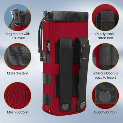Molle Water Bottle Holder, Upgraded 1000D Nylon Tactical Molle Water Bottle Pouch, Sports Water Bottle Bag Bottom Mesh Lining Hydration Carrier for Camping, Climbing, Hiking and Travelling - color: Gray-Camo
