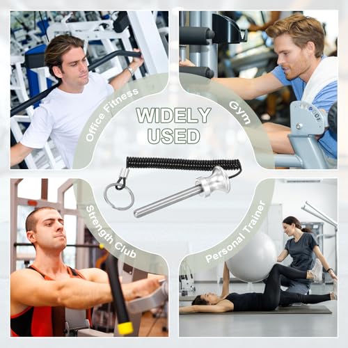 Weight Stack Pin, Weight Gym Pin Strength Training Equipment Replacement with Pull Rope for Commercial Home - color: Silver, size: 0.4 x 3.1 Inch