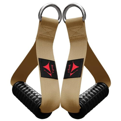 Heavy Duty Gym Workout Handles Attachment for Cable Machine,Resistance Band,Pulley System Home Exercise Equipment, Comfortable and Stronger Grip - color: Knight Khaki
