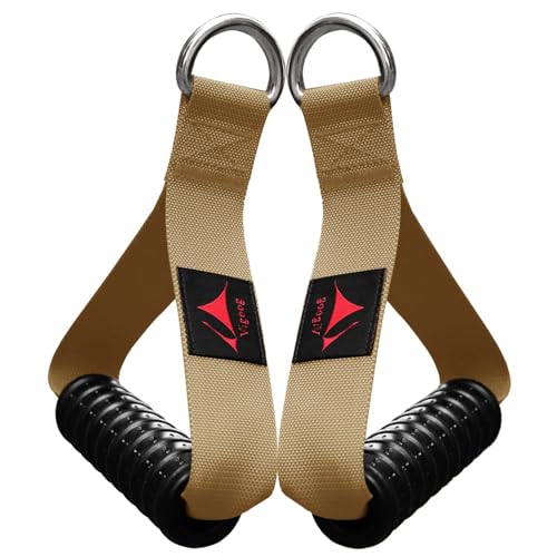 Heavy Duty Gym Workout Handles Attachment for Cable Machine,Resistance Band,Pulley System Home Exercise Equipment, Comfortable and Stronger Grip - color: Knight Khaki