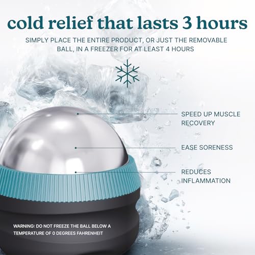 Homedics IcyGlide Portable Massage Roller Ball, Cryo Ball Cold Therapy | Rapid Pain Relief, 360-Degree EasyGlide Technology, Great for Post-Workout Muscle Recovery, Full Body Treatment