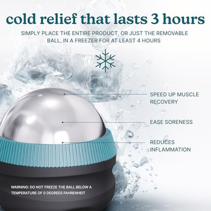 Homedics IcyGlide Portable Massage Roller Ball, Cryo Ball Cold Therapy | Rapid Pain Relief, 360-Degree EasyGlide Technology, Great for Post-Workout Muscle Recovery, Full Body Treatment