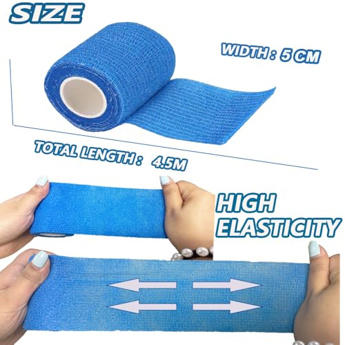 24 Pack Self Adherent Cohesive Bandage Wrap 2" x 5 Yards First Aid Tape | Vet Wrap for Dogs Non Woven Rolls Elastic Self Adhesive Tape for Sports, Wrist and Ankle Sprains (Flesh) - color: Flesh-24