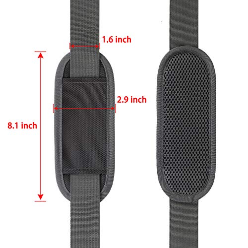 Taygeer Crossbody Strap Replacement, 52" Universal Laptop Bag Strap, Grey | Detachable Padded Adjustable Belt, with Metal Hook Clip, for Briefcase Carrier Satchel Case Gym Duffle Messenger Shoulder Bag - color: A-grey