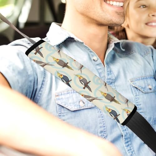 Universal Soft and Comfortable Car Seat Straps Shoulder Pads for Girls and Boys, Most Cars, 1 Pair Parrot Bird Cute Harness Pads Strap Comfortable Driving - color: Pattern 855