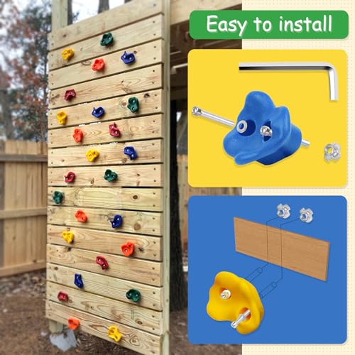 Trymaker Rock Climbing Holds, 15PCS Climbing Wall for Kids (Large Size) | Climbing Set for Kids & Adult Indoor and Outdoor - size: Large Size-15pcs