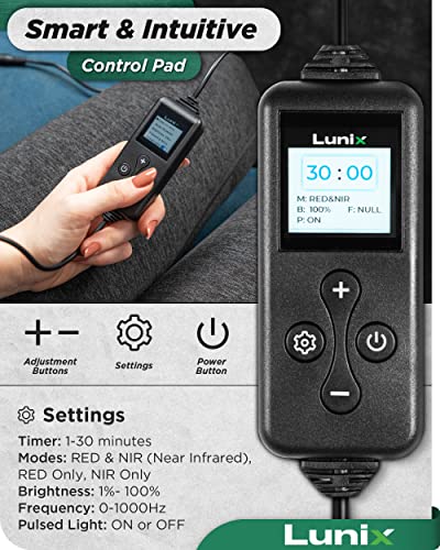 Lunix LX16 Red Light Therapy Belt, Near Infrared Light and Red Light Therapy to Improve Circulation, Relax Muscles, Black - size: Black Body