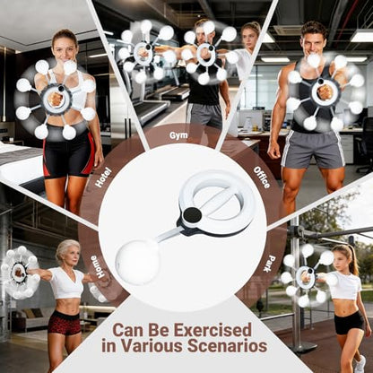 Arm Workout Equipment, 360° Shoulder Reliever Ball Swing, Upper Body Workout Equipment Rotating Ropeless Battle Rope Arm Trainer for Forearm, Chest, Shoulder & Wrist Strength for Men & Women - White - style: White