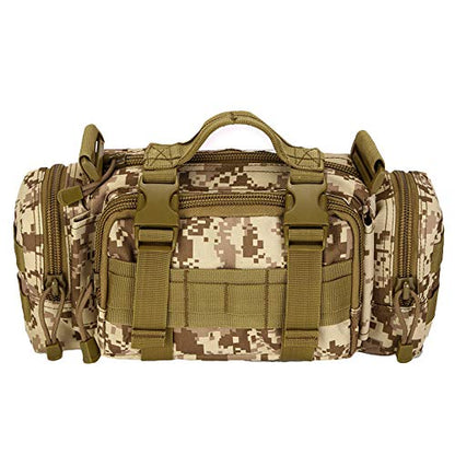 Utility 3P Military Tactical Duffle Waist Bags MOLLE Assault Shoulder Backpack Multifunction EDC Pouches Heavy Duty Fanny Packs (Desert camouflage) - color: Desert Camouflage