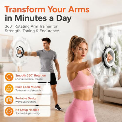 Infinity Hoop for Arms, Home & Gym Upper Body Workout, 360° Rotating Arm Trainer