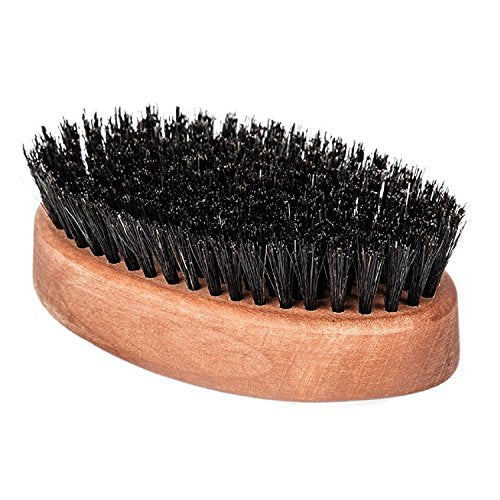 Fendrihan Genuine Boar Bristle and Pear Wood Military Hair Brush, Made in Germany MEDIUM STIFF BRISTLE - color: Light Brown