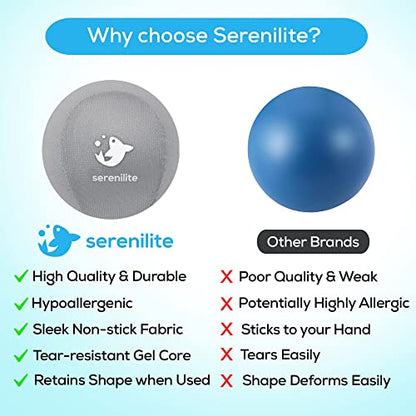 Serenilite Stress Balls for Adults, Squeeze Ball for Hand Therapy, Stress Ball, Hand Exercisers for Therapy & Grip Strengthening, Physical Therapy Balls, Hand Grip Strengthener. - color: Titanium