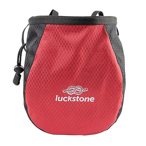 Climbing Chalk Bag Storage Pouch Adjustable Waist Belt Sock Gym Refillable Packaging for Rock Climbing Hunting Sports Bouldering Deadlifting - color: Red