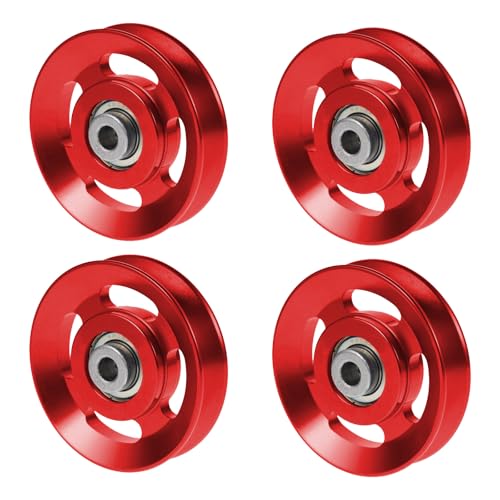 Aluminium Alloy Gym Pulley 90 mm，2‑Pack / 4‑Pack / 6‑Pack - color: Red