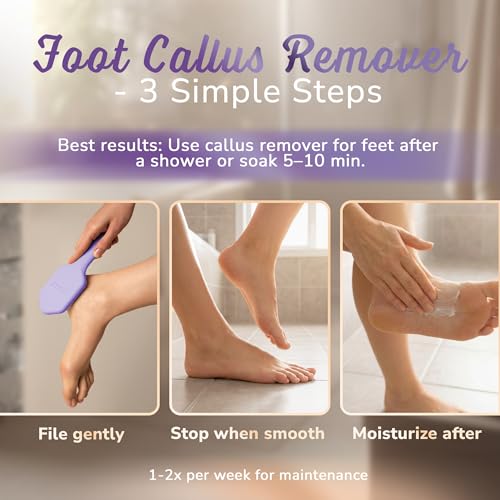 SILKLE Nano Glass Foot File - Foot Callus Remover for Feet & Foot Scrubber | Silicone Grip for Non-Slip Control - Foot Scrubber for Dead Skin, Heel Scraper for Cracked Heels & Foot Exfoliator - Purple - style: Purple