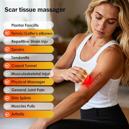 Red Light Vibrating Massage Ball - Trigger Point Tool for Deep Tissue & Muscle Pain Relief, Portable, Suitable for Use All Over the Body (Mango) - color: Mango