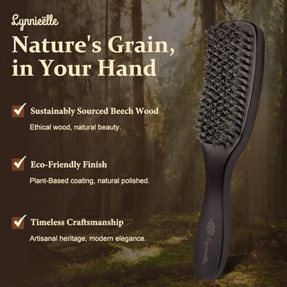 Slick Back Hair Brush Boar Bristles,Smoothing Hair Brush For Fine Hair | Adding Shine,Smoothness＆Volume | Handmade Wooden Boar Bristle Hair Brush | Designed for Fine&Thin Hair