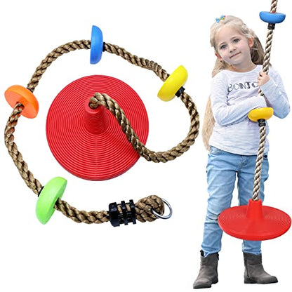 Tree Climbing Rope and Kids Disc Swing Seat Set Outdoor Backyard Playground Accessories