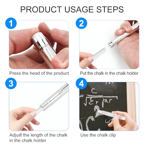 Siutaga 5Pcs Aluminum Chalk Holder Set for Chalkboard Writing, Painting and Teaching - Durable & Rust-Proof Chalk Clip Clutch