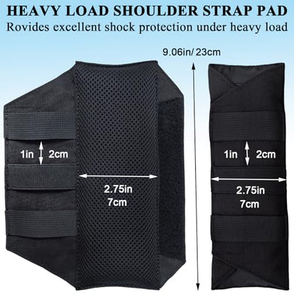 Ultra Thick Shoulder Strap Pad 2 Pack, Heavy Load Backpack Strap Pads, High Elasticity Tactical Bag Shoulder Pads - color: 2PCS-Black