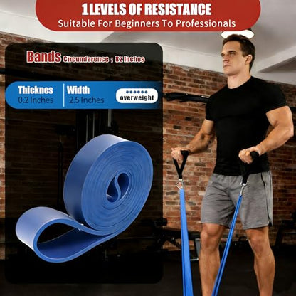 Nexora Heavy Resistance Bands，29KG-79KG，65LBS-175LBS，82 Inch Natural Rubber，Thickness 0.2Inches，Width 2.5Inches, Auxiliary Pull-Up