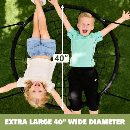 ZENY Spider Web Tree Swing for Kids and Adults, Steel Frame, 660 lb Capacity, Outdoor Swing Set (40 inch) - size: 40 inch